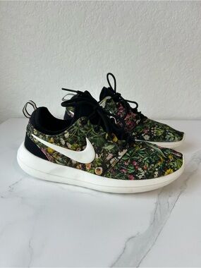Nike Floral Print Sneakers - Black, White, Green, Pink